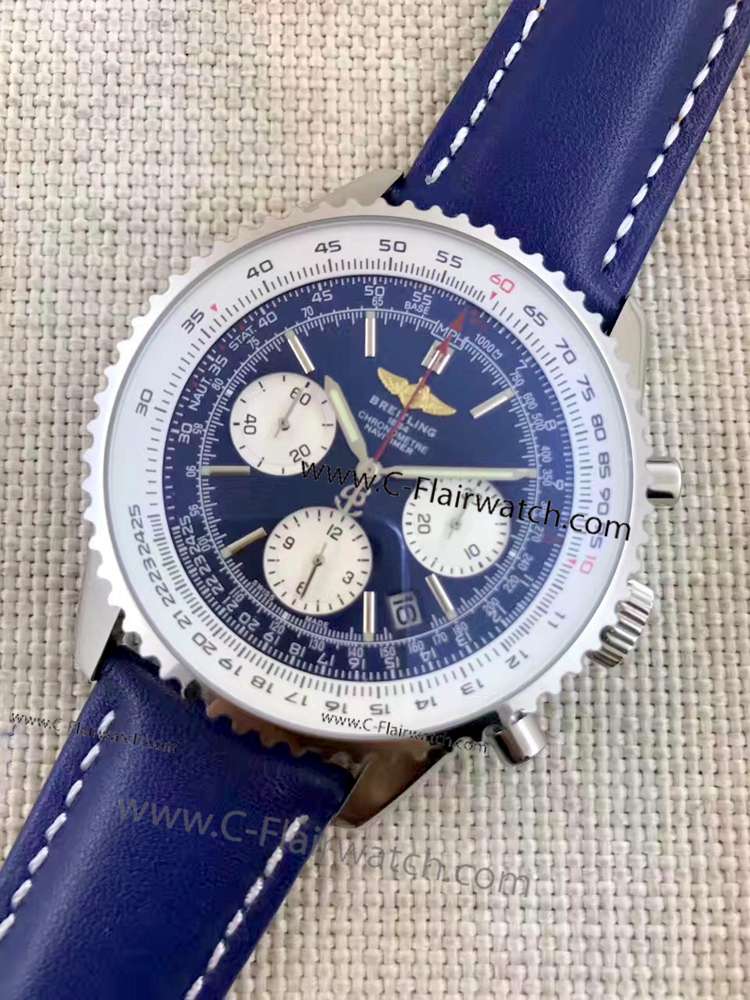Japan Grade Copy Breitling Navitimer 01 46mm Watch Blue Leather